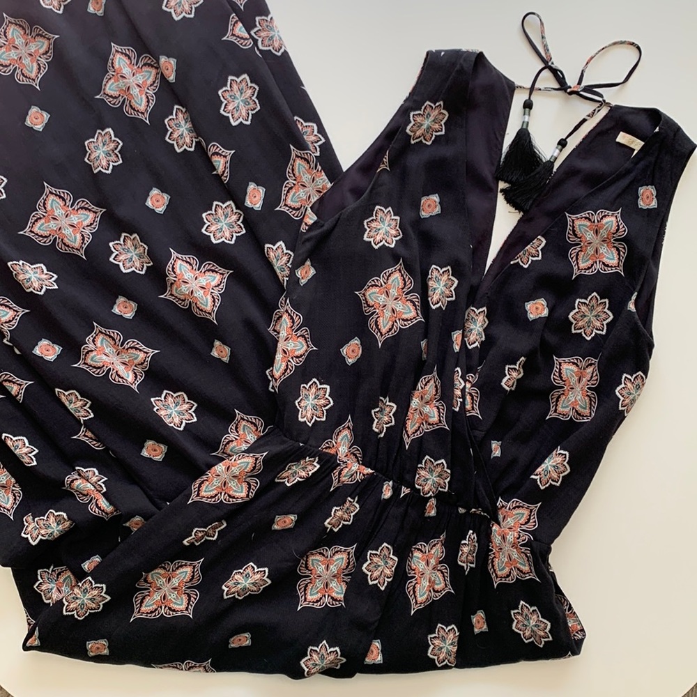Cooper & Ella Black Boho Sleeveless Patterned Maxi Dress Size S